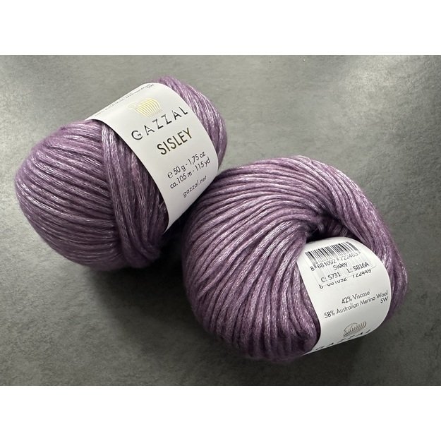SISLEY - 58% Australian merino wool, 42% viscose, 50 g / 105 m, No. 5731
