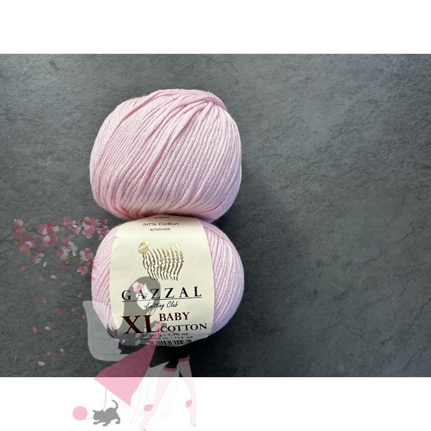 BABY COTTON XL Gazzal- 50% Cotton (medvilnė), 50% Acrylic (akrilas), 50 gr / 105 m, Nr 3411 1