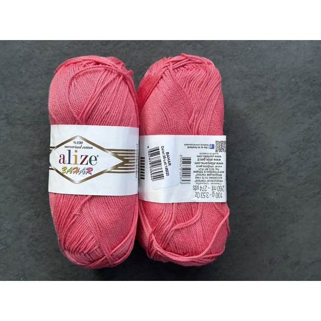 BAHAR Alize- 100% Cotton Mercerized (merserizuota medvilnė), 100gr/ 260m, Nr 38 2