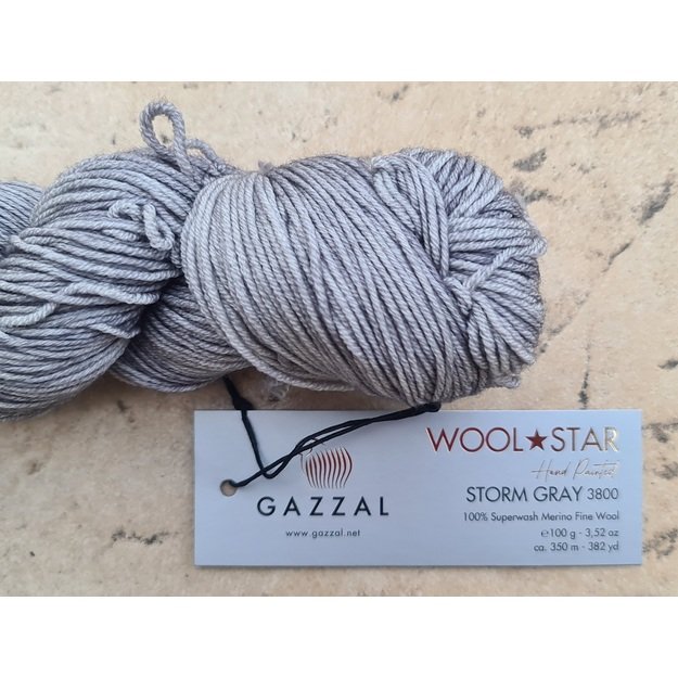 WOOL STAR Gazzal- 100% Superwash Merino Fine Wool, 100 gr/ 350m, Nr 3800