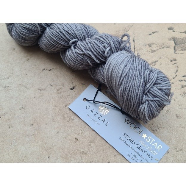 WOOL STAR Gazzal- 100% Superwash Merino Fine Wool, 100 gr/ 350m, Nr 3800