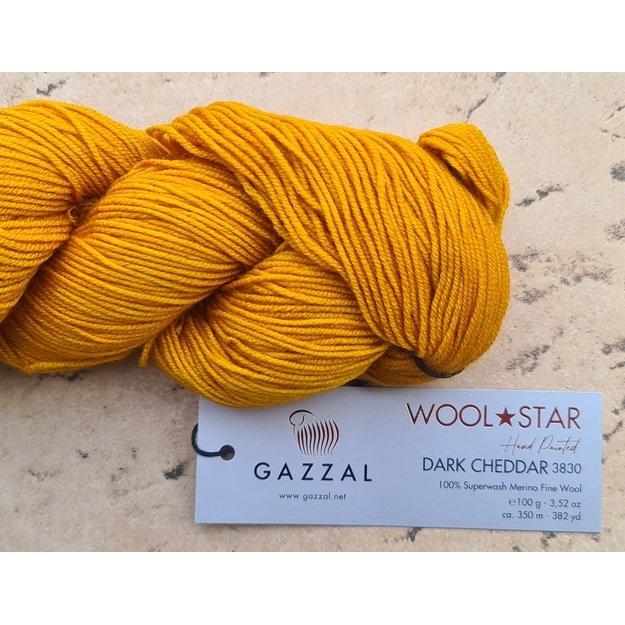 WOOL STAR Gazzal- 100% Superwash Merino Fine Wool, 100 gr/ 350m, Nr 3830