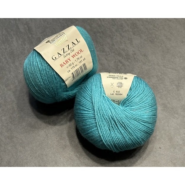 BABY WOOL Gazzal- 40% acrylic, 20% cashmere PA, 40% lana merino, 50gr/ 175m, Nr 832