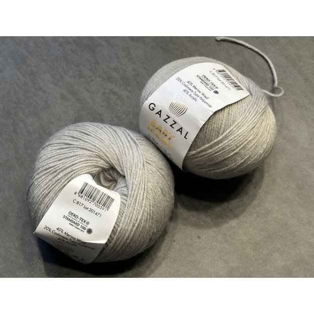 BABY WOOL Gazzal- 40% acrylic, 20% cashmere PA, 40% lana merino, 50gr/ 175m, Nr 817