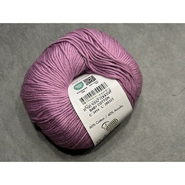 BABY COTTON Gazzal- 60% cotton, 40% acrylic, 50gr/ 165m, Nr 3414