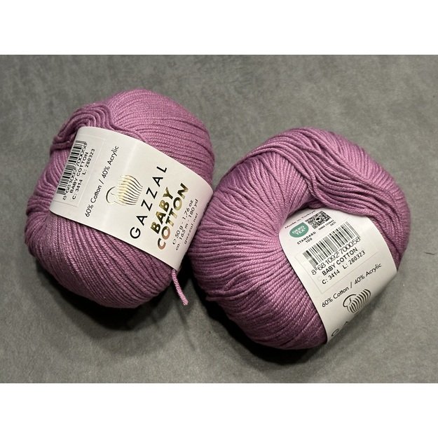 BABY COTTON Gazzal- 60% cotton, 40% acrylic, 50gr/ 165m, Nr 3414