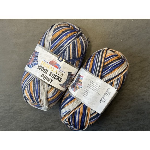 HIMALAYA WOOL SOCKS PRINT- 75% superwash merino, 25% polyamide, 100gr/ 400m, Nr S-49-04