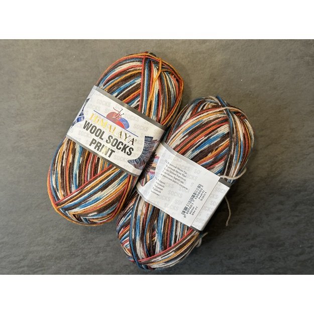 HIMALAYA WOOL SOCKS PRINT- 75% superwash merino, 25% polyamide, 100gr/ 400m, Nr S-54-01