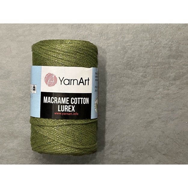 MACRAME COTTON LUREX Yarn Art- 75% cotton, 13% polyester, 12% metalic polyester, 250gr/ 205m. Nr 741