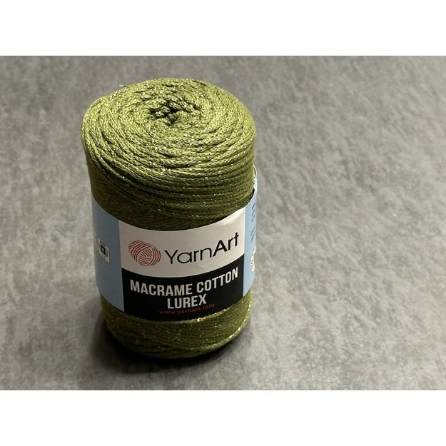 MACRAME COTTON LUREX Yarn Art- 75% cotton, 13% polyester, 12% metalic polyester, 250gr/ 205m. Nr 741
