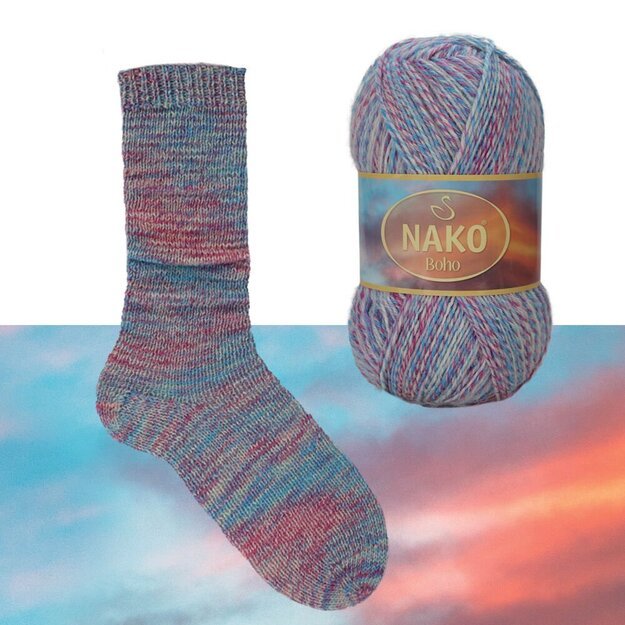 BOHO Nako- 75% wool, 25% polyamid, 100gr/ 400m, Nr 87726