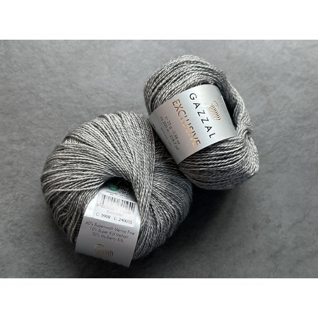 EXCLUSIVE Gazzal- 60% superwash merino fine, 10% super kid mohair, 30% mulberry silk, 25gr/ 200m, Nr 9908