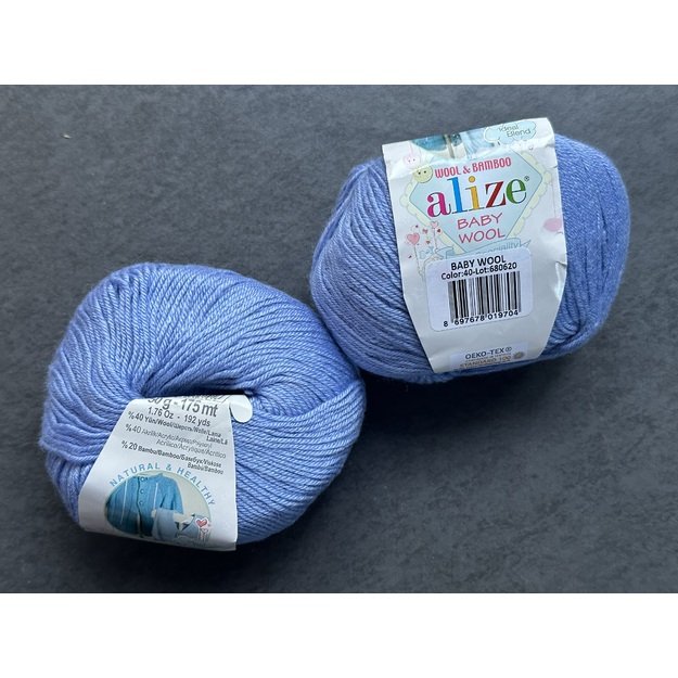 BABY WOOL Alize- 40% Wool, 40% Acrylic, 20% Bamboo, 50gr/ 175m, Nr 40