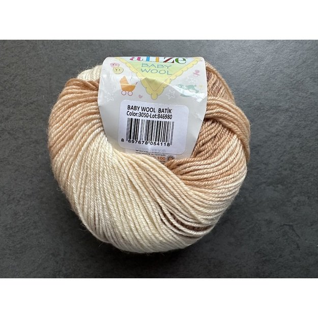 BABY WOOL Alize- 40% Wool, 40% Acrylic, 20% Bamboo, 50gr/ 175m, Nr 3050