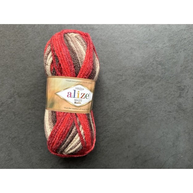 SUPERLANA MAXI BATIK Alize- 25% Wool , 75% Acrylic- 100 gr / 100 m, Nr 7802