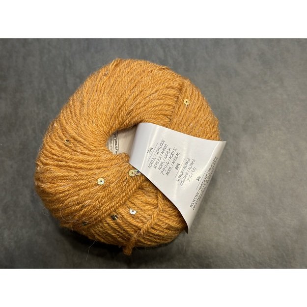 ALPACA GOLD PAILLETTES- 20% Alpaca, 75% Acrylic, 5% Polyester, 50 gr/ 180 m, Nr 9311