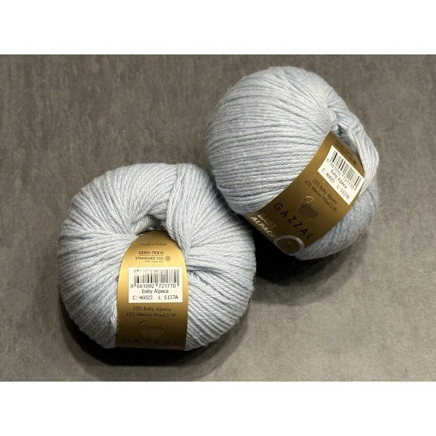 BABY ALPACA Gazzal- 45% Superwash Merino fine, 55% Baby alpaca, 50gr/ 160, Nr 46023