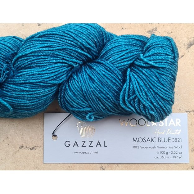 WOOL STAR Gazzal- 100% Superwash Merino Fine Wool, 100 gr/ 350m, Nr 3821