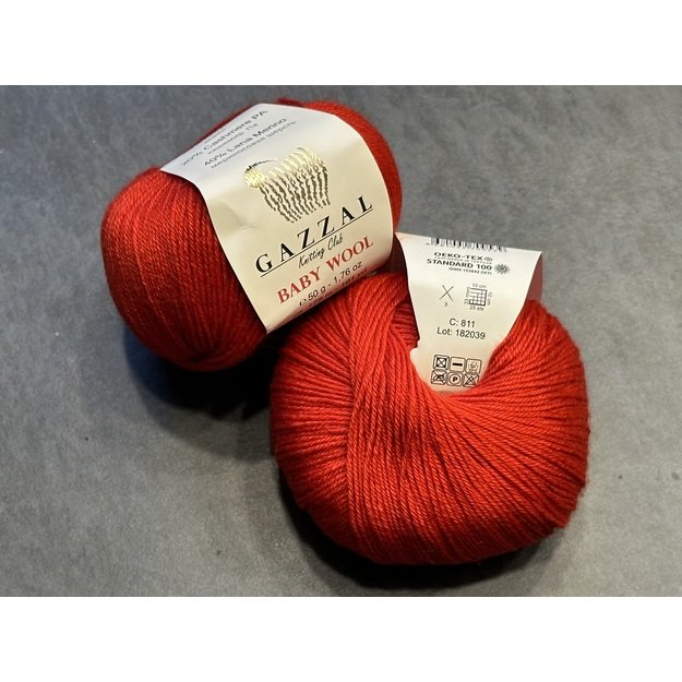 BABY WOOL Gazzal- 40% acrylic, 20% cashmere PA, 40% lana merino, 50gr/ 175m, Nr 811