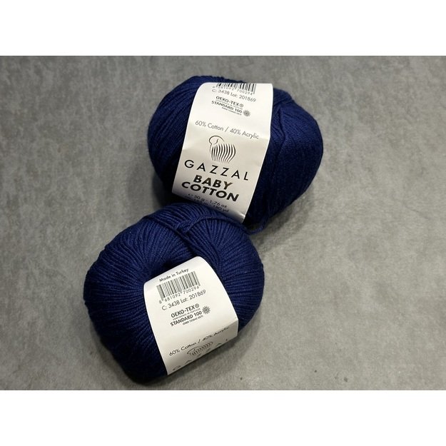 BABY COTTON Gazzal- 60% cotton, 40% acrylic, 50gr/ 165m, Nr 3438