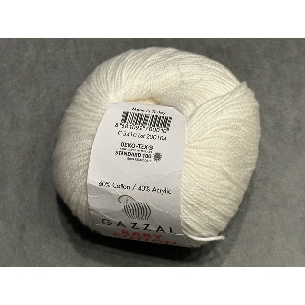 BABY COTTON Gazzal- 60% cotton, 40% acrylic, 50gr/ 165m, Nr 3410