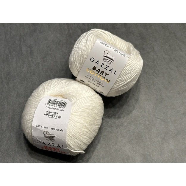 BABY COTTON Gazzal- 60% cotton, 40% acrylic, 50gr/ 165m, Nr 3410