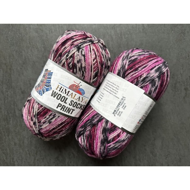 HIMALAYA WOOL SOCKS PRINT- 75% superwash merino, 25% polyamide, 100gr/ 400m, Nr S-27-03