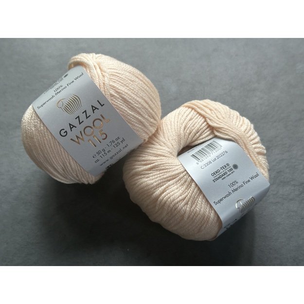 WOOL 115 Gazzal- 100% superwash merino fine wool, 50gr/ 115m, Nr. 3308