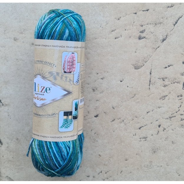 ARTISAN Superwash Alize- 75% SW Wool, 25% Polyamide, 100gr/ 420m, Nr 9007