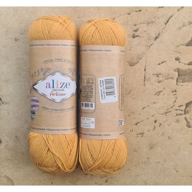 ARTISAN Superwash Alize- 75% SW Wool, 25% Polyamide, 100gr/ 420m, Nr 281