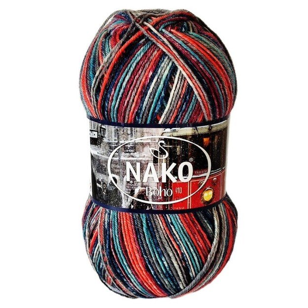 BOHO Nako- 75% wool, 25% polyamid, 100gr/ 400m, Nr 32198