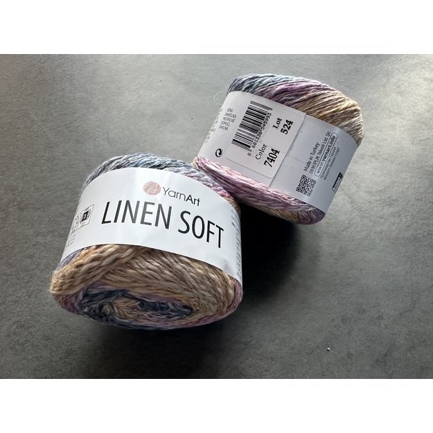 LINEN SOFT YarnArt- 30% Linen, 36% viscose, 34% cotton, 100gr/ 272m, Nr 7404