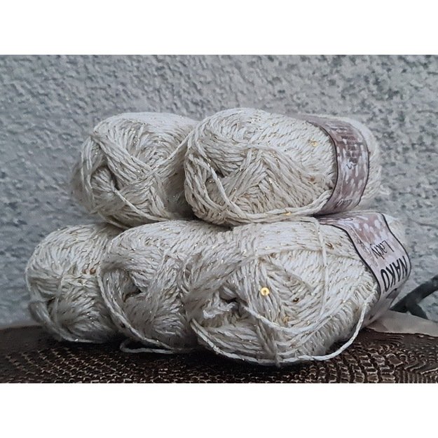 LADY Nako- 5% Paillette, 10% Metallic polyester, 75% Premium akrilik, 50gr/ 150m, Nr 300A