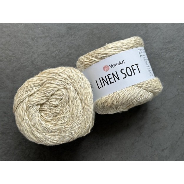 LINEN SOFT YarnArt- 30% Linen, 36% viscose, 34% cotton, 100gr/ 272m, Nr 7302