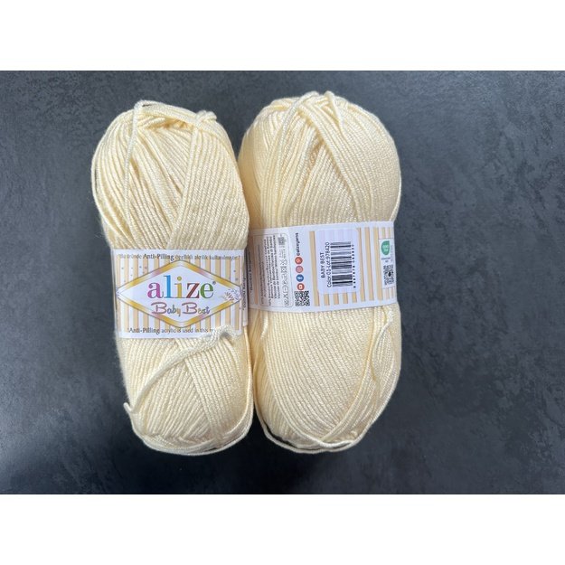 BABY BEST Alize- 90% Acrylic Anti- Pilling, 10% Bamboo, 100gr/ 240m, Nr 01