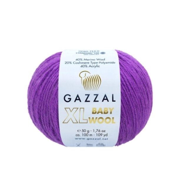 BABY WOOL XL Gazzal - 40% Acrylic,  20% Cashmere PA , 40% Lana Merino, 50 gr/ 100m, Nr 815