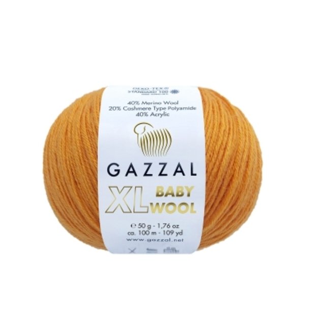 BABY WOOL XL Gazzal - 40% Acrylic,  20% Cashmere PA , 40% Lana Merino, 50 gr/ 100m, Nr 837