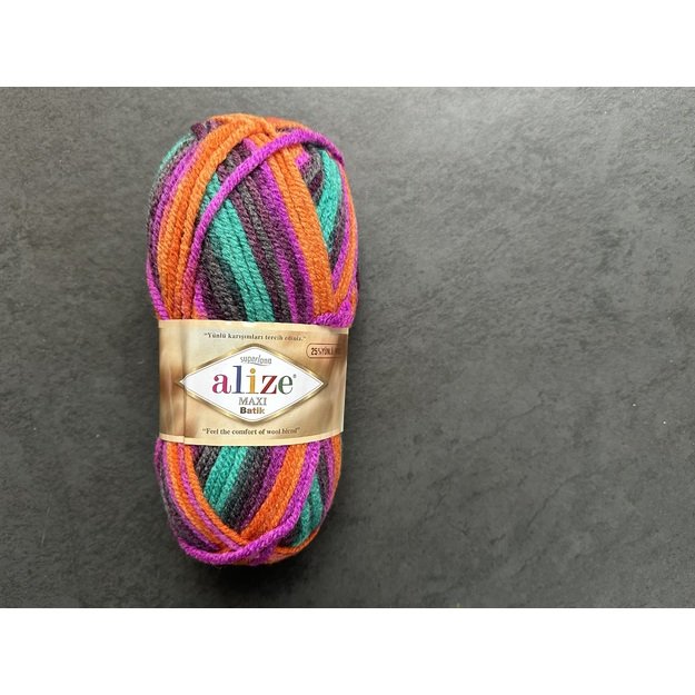 SUPERLANA MAXI BATIK Alize- 25% Wool , 75% Acrylic- 100 gr / 100 m, Nr 8025