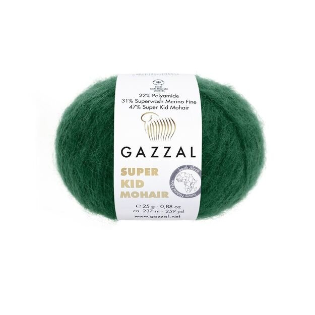 SUPER KID MOHAIR Gazzal- 22% polyamide, 31% superwash Merino fine, 47% super kid mohair, 25gr/ 237m, Nr 64424