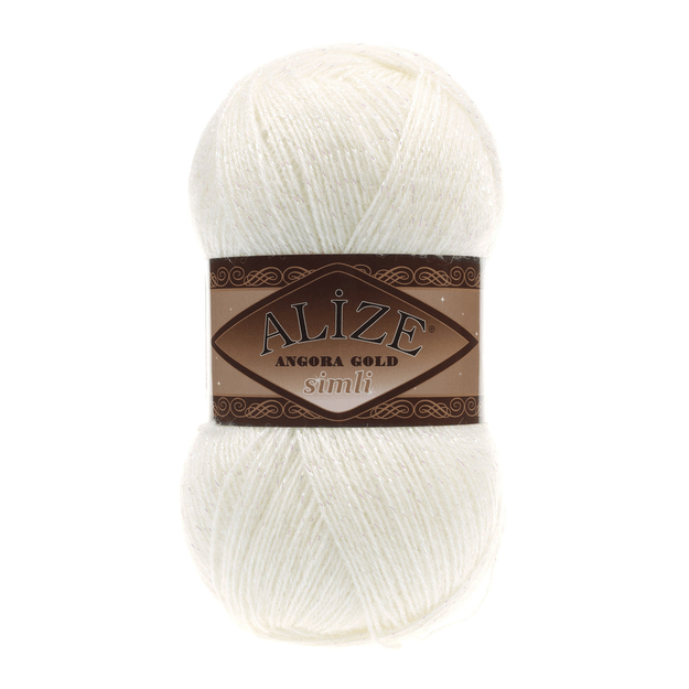 Angora Gold SIMLI Alize- 75% Acrylic, 20% Wool, 5% Metallic, 100 gr/ 500m. Nr 62