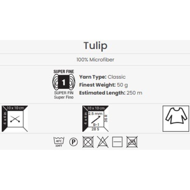 TULIP- 100% Microfiber, 50 gr/ 250 m, Nr 463 2