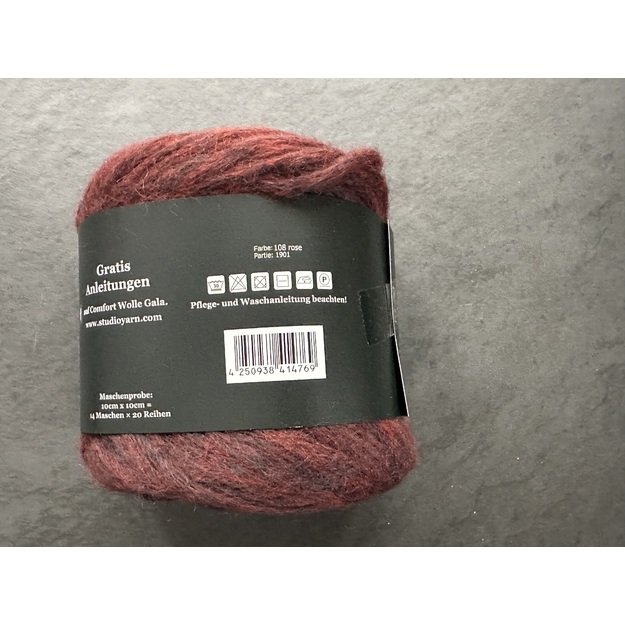 GALA-50-  80% wool, 20% polyamide, 50 gr/125 m, Nr 108/111-rose bordo 2