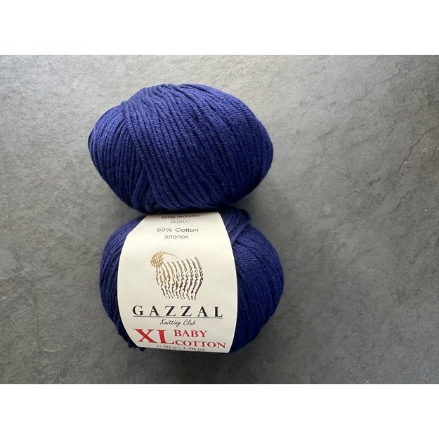 BABY COTTON XL Gazzal- 50% Cotton (medvilnė), 50% Acrylic (akrilas), 50 gr / 105 m, Nr 3438