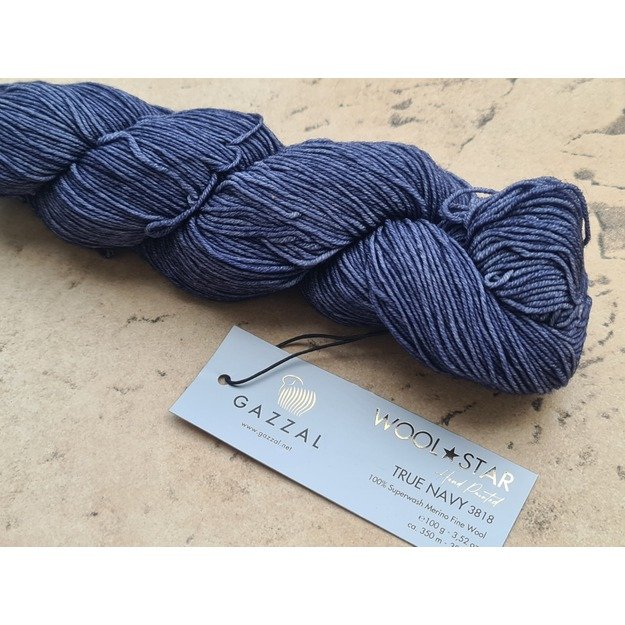 WOOL STAR Gazzal- 100% Superwash Merino Fine Wool, 100 gr/ 350m, Nr 3818