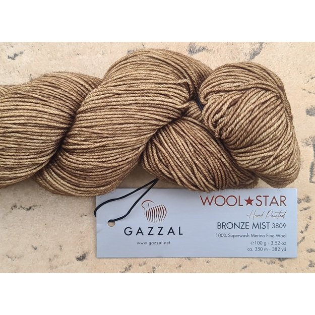 WOOL STAR Gazzal- 100% Superwash Merino Fine Wool, 100 gr/ 350m, Nr 3809