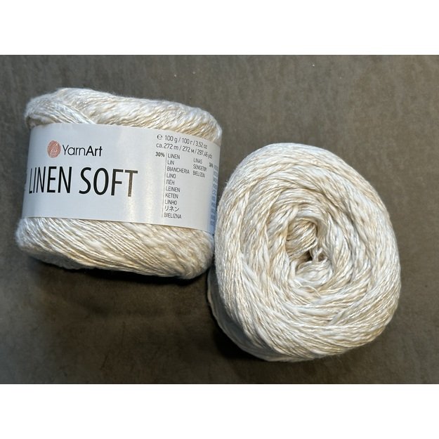 LINEN SOFT YarnArt- 30% Linen, 36% viscose, 34% cotton, 100gr/ 272m, Nr 7301